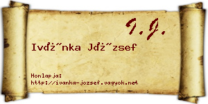 Ivánka József névjegykártya