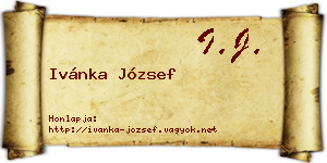 Ivánka József névjegykártya
