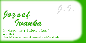 jozsef ivanka business card
